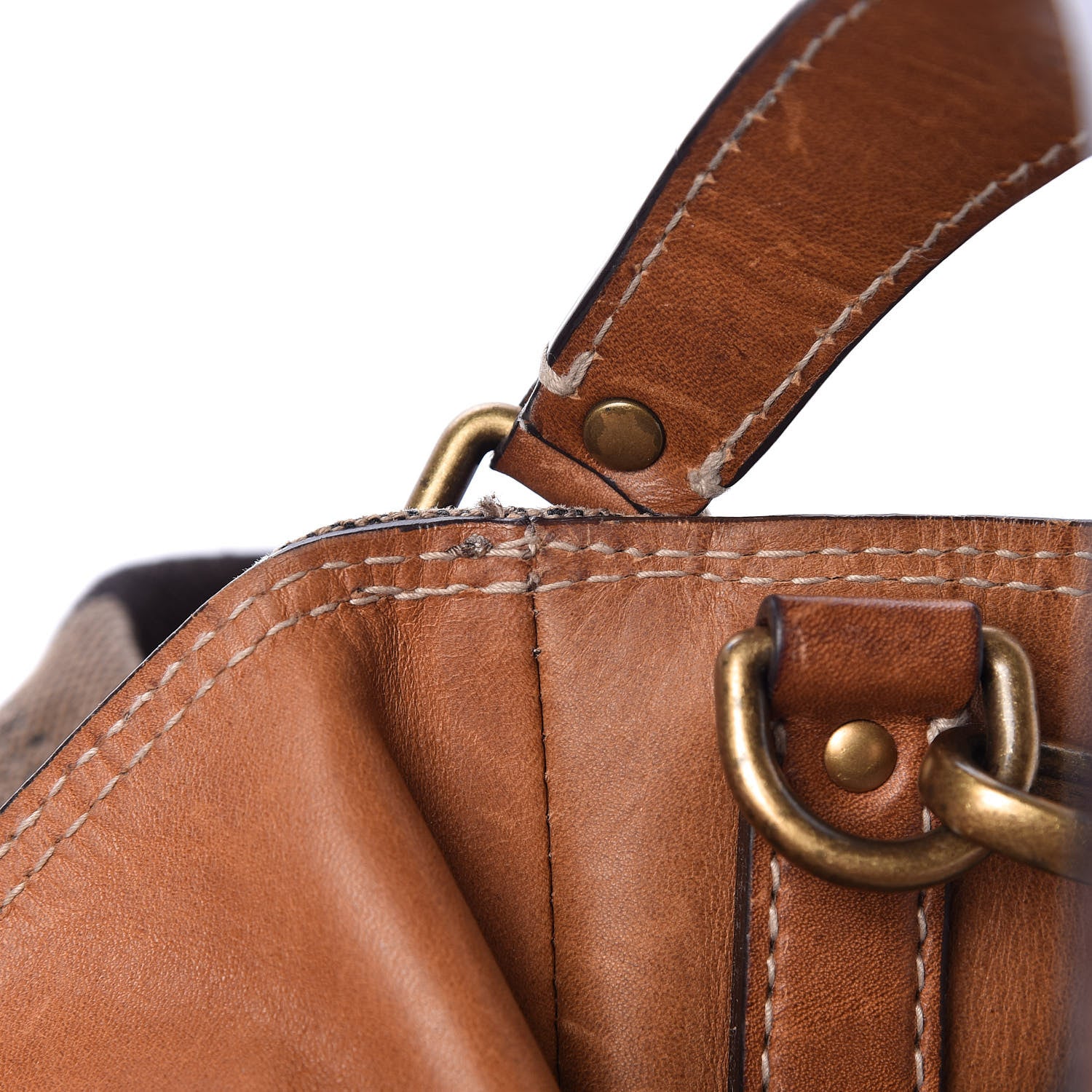 Burberry Canvas Mega Check Medium Ashby Hobo Saddle Brown 11 of 22