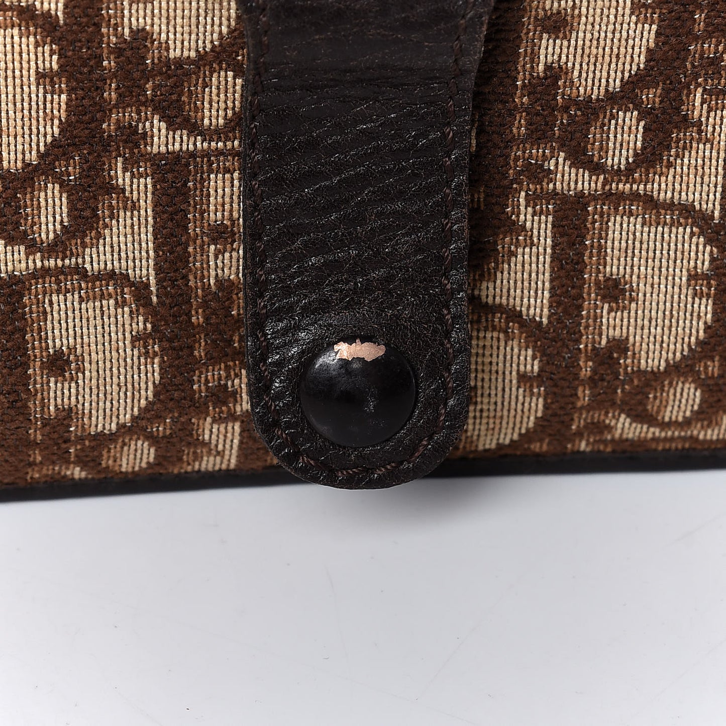 Monogram Fold Over Clutch Brown