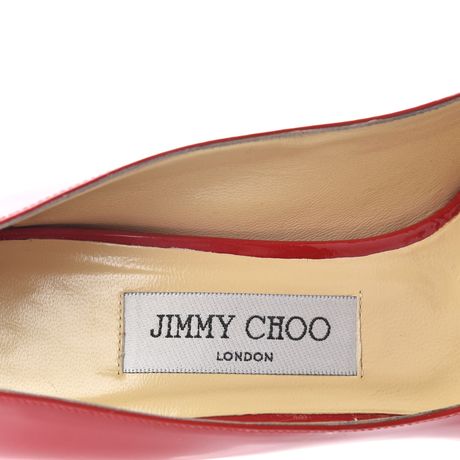 Jimmy Choo Patent Luna Platform Peep Toe Pumps 37 Red 8 of 9