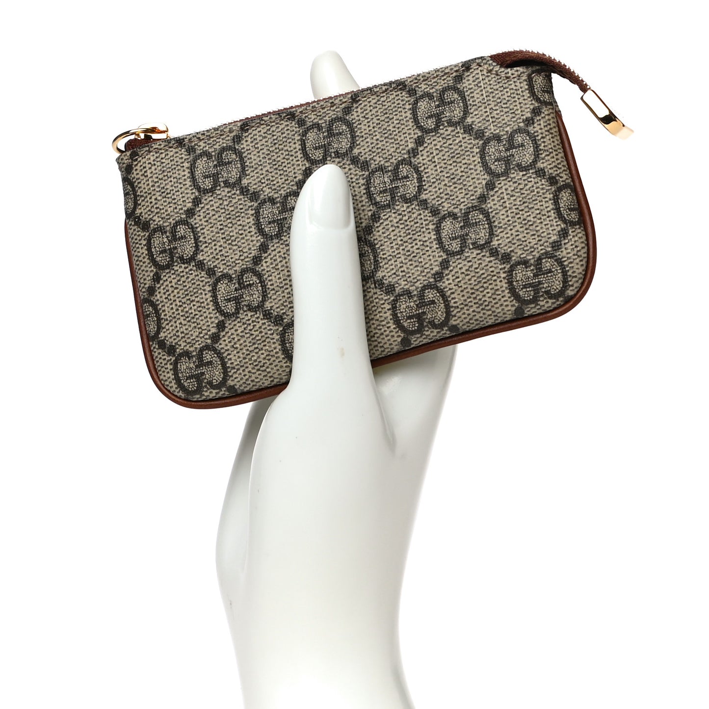 GG Supreme Monogram Key Case Brown