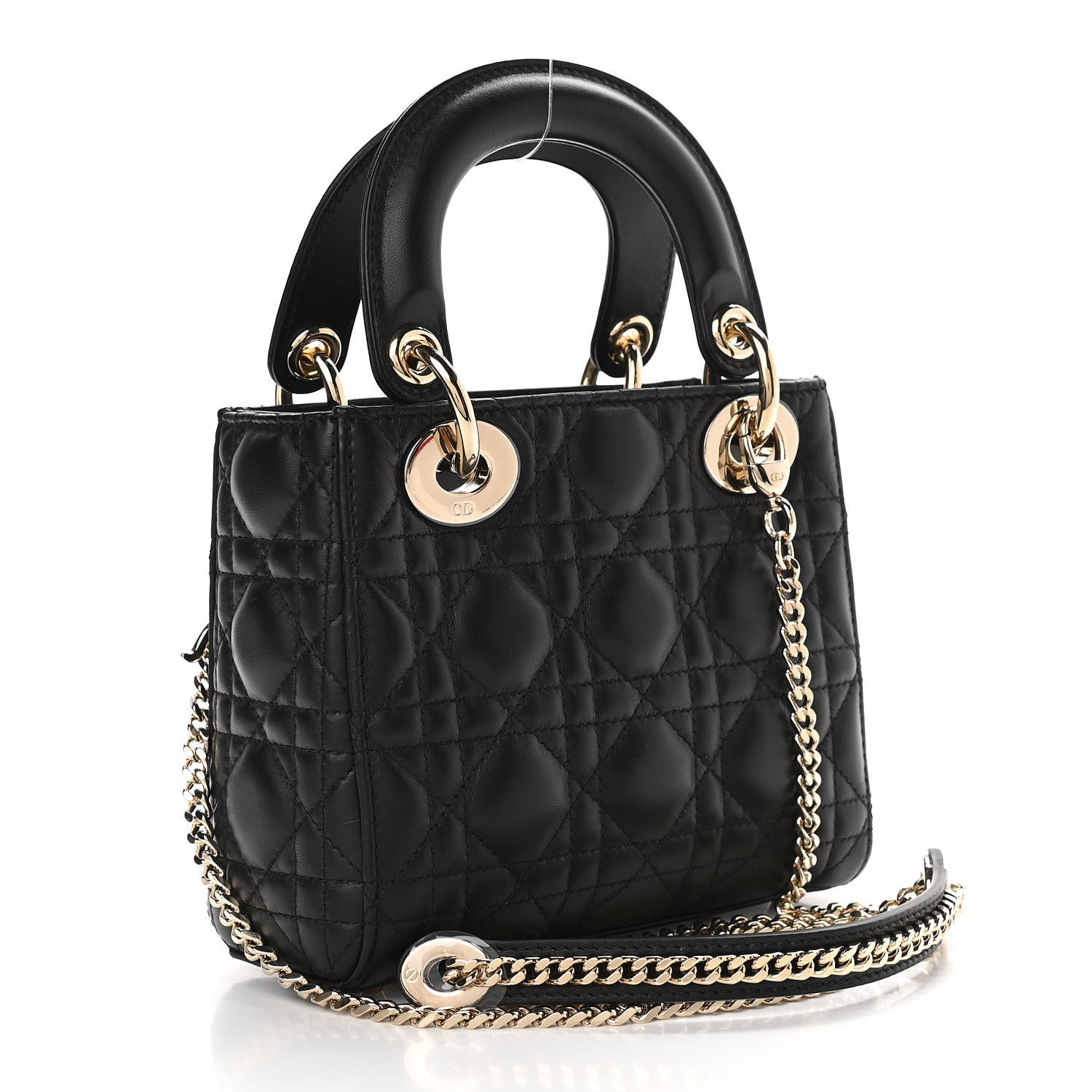 Christian Dior Lambskin Cannage Mini Lady Dior Black 3 of 9