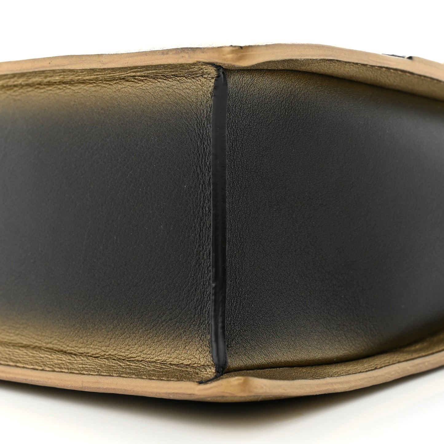 Metallic Calfskin Ombre PM Madame Shoulder Bag Black Gold