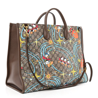 Gucci X DISNEY GG Supreme Monogram Donald Duck Retro Interlocking G Shopping Tote Beige Multicolor New Acero 3 of 11