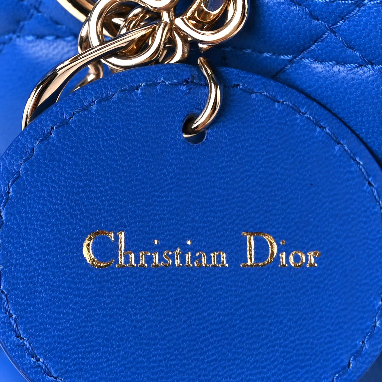 Lambskin Cannage Small Lucky Badges My Lady Dior Blue