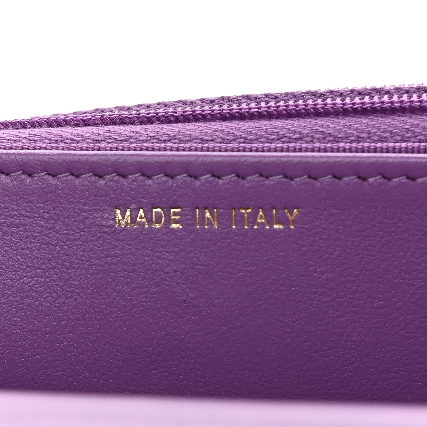 Lambskin Quilted Wallet On Chain WOC Purple