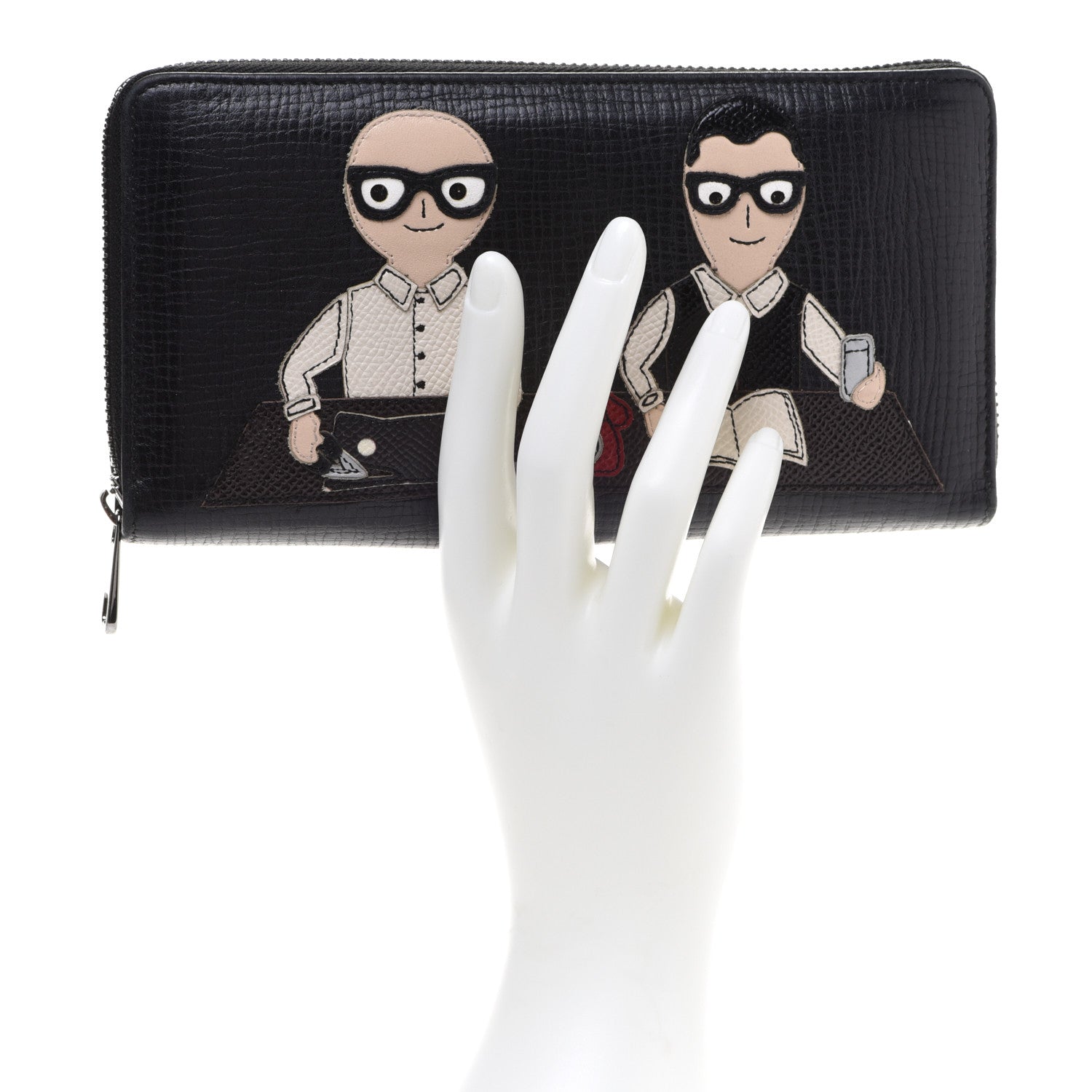 Dolce & Gabbana Dauphine Family Patch Zip Around Wallet Black 2 of 11