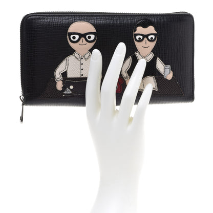 Dolce & Gabbana Dauphine Family Patch Zip Around Wallet Black 2 of 11