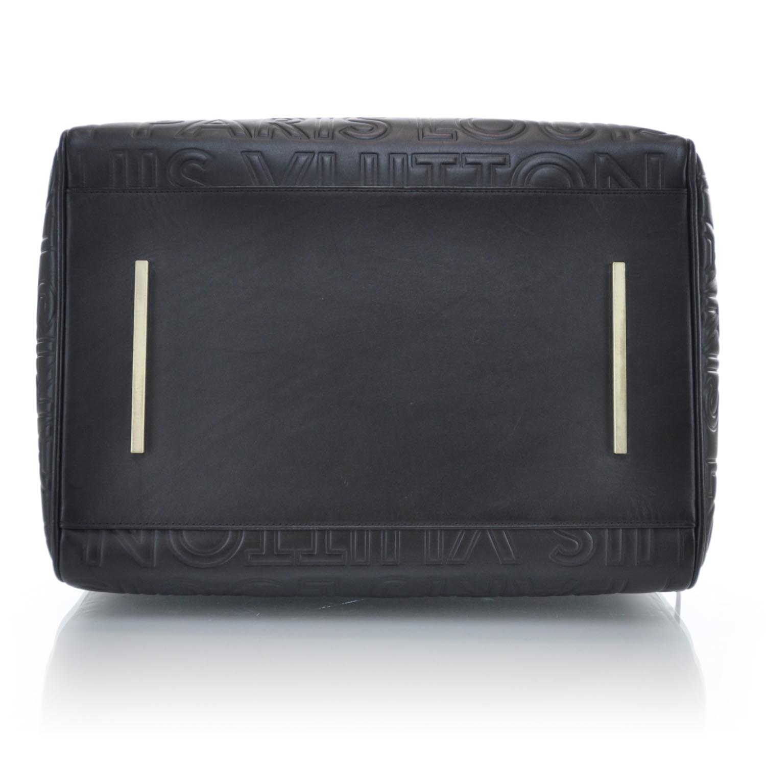 Louis Vuitton Calfskin Embossed Speedy Cube 30 Black 5 of 13