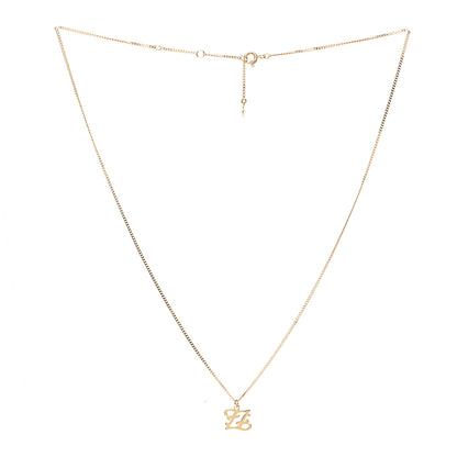 Fendi Metal Karligraphy Necklace Gold 3 of 7