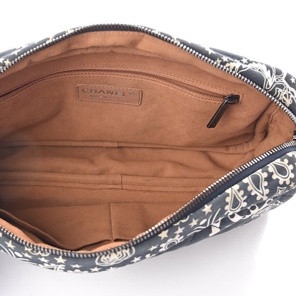 Chanel Cotton Quilted Paris Dallas Medium Bandana Flap Blue 5 of 10