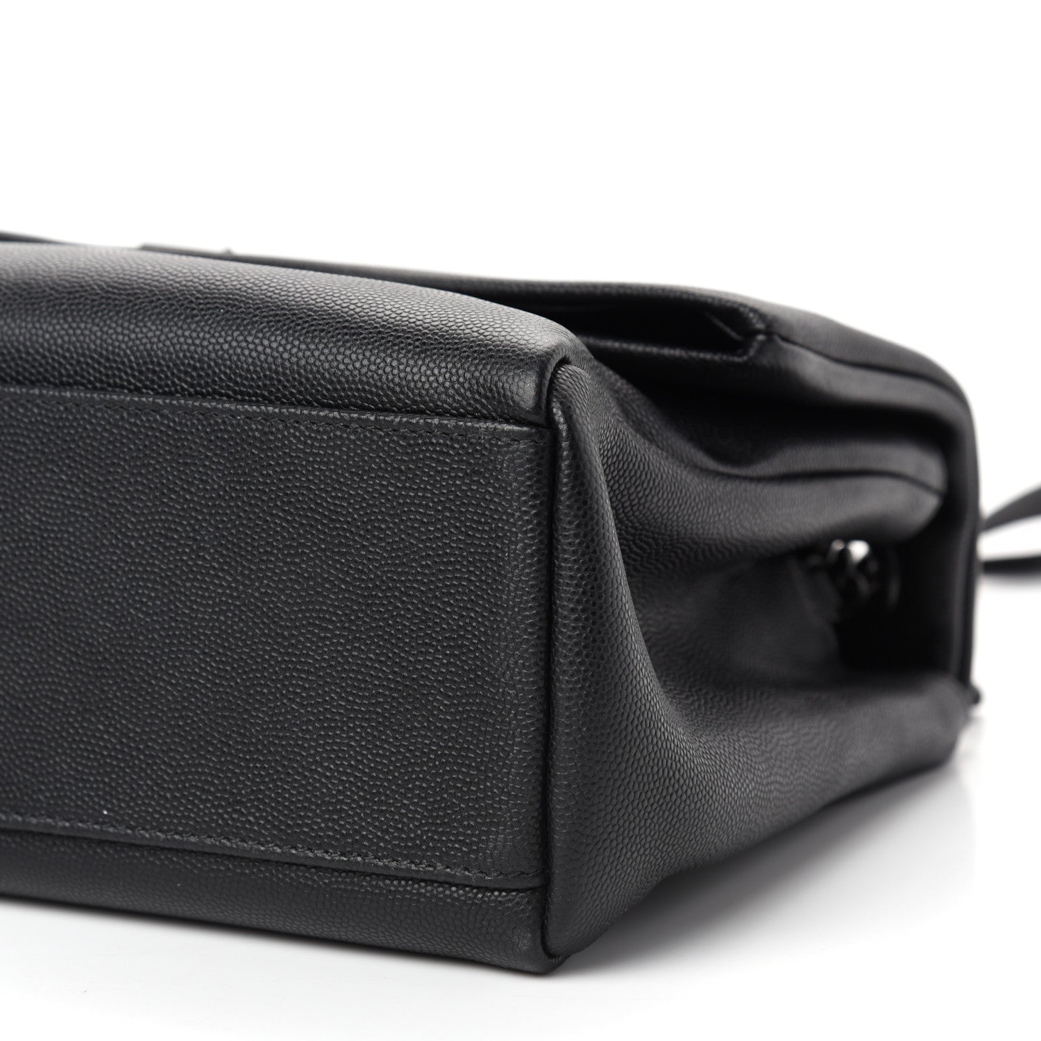 Saint Laurent Grain De Poudre Medium West Hollywood Monogram Fold-Over Black 8 of 9