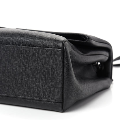 Saint Laurent Grain De Poudre Medium West Hollywood Monogram Fold-Over Black 8 of 9