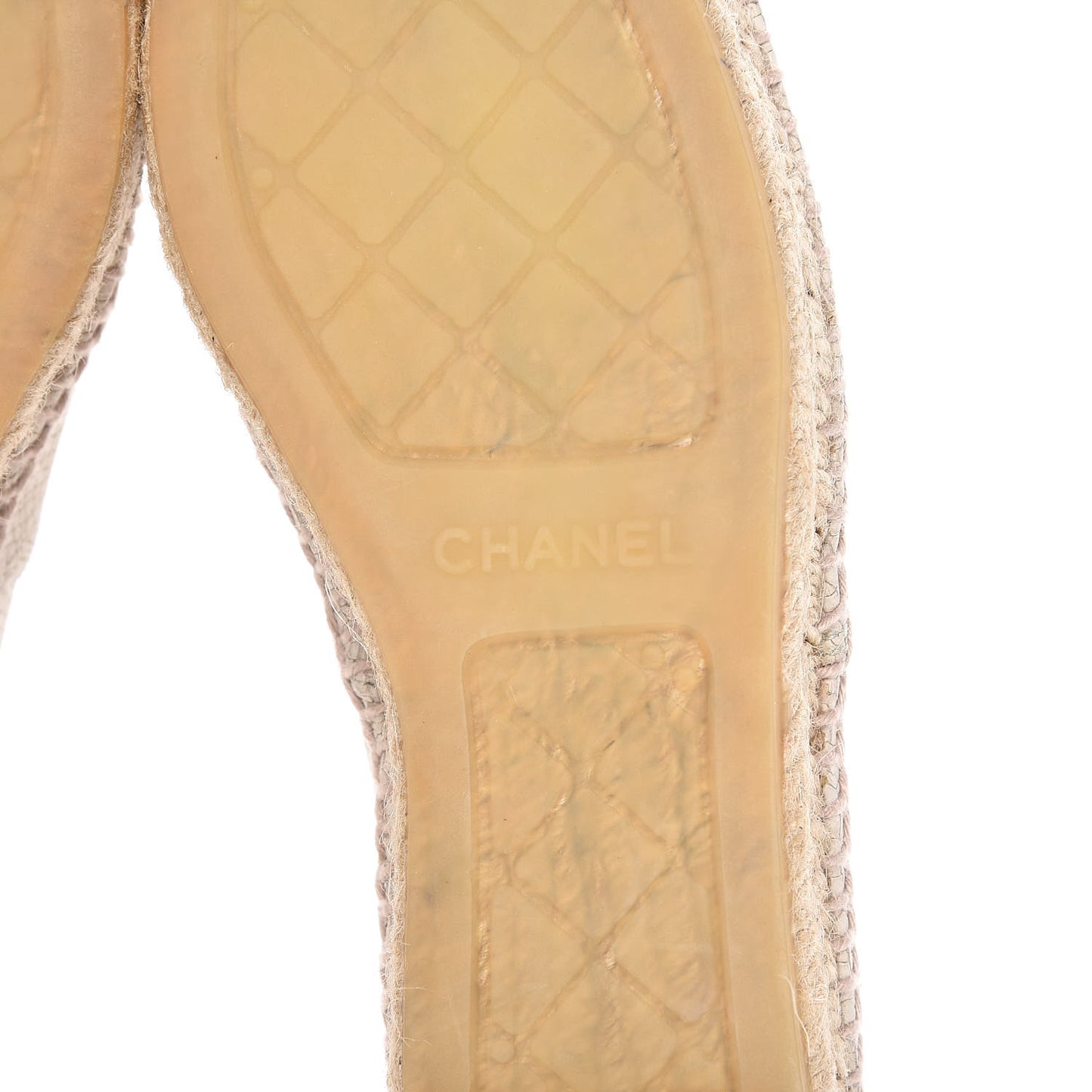 Crackled Calfskin Espadrilles 38 Beige Black