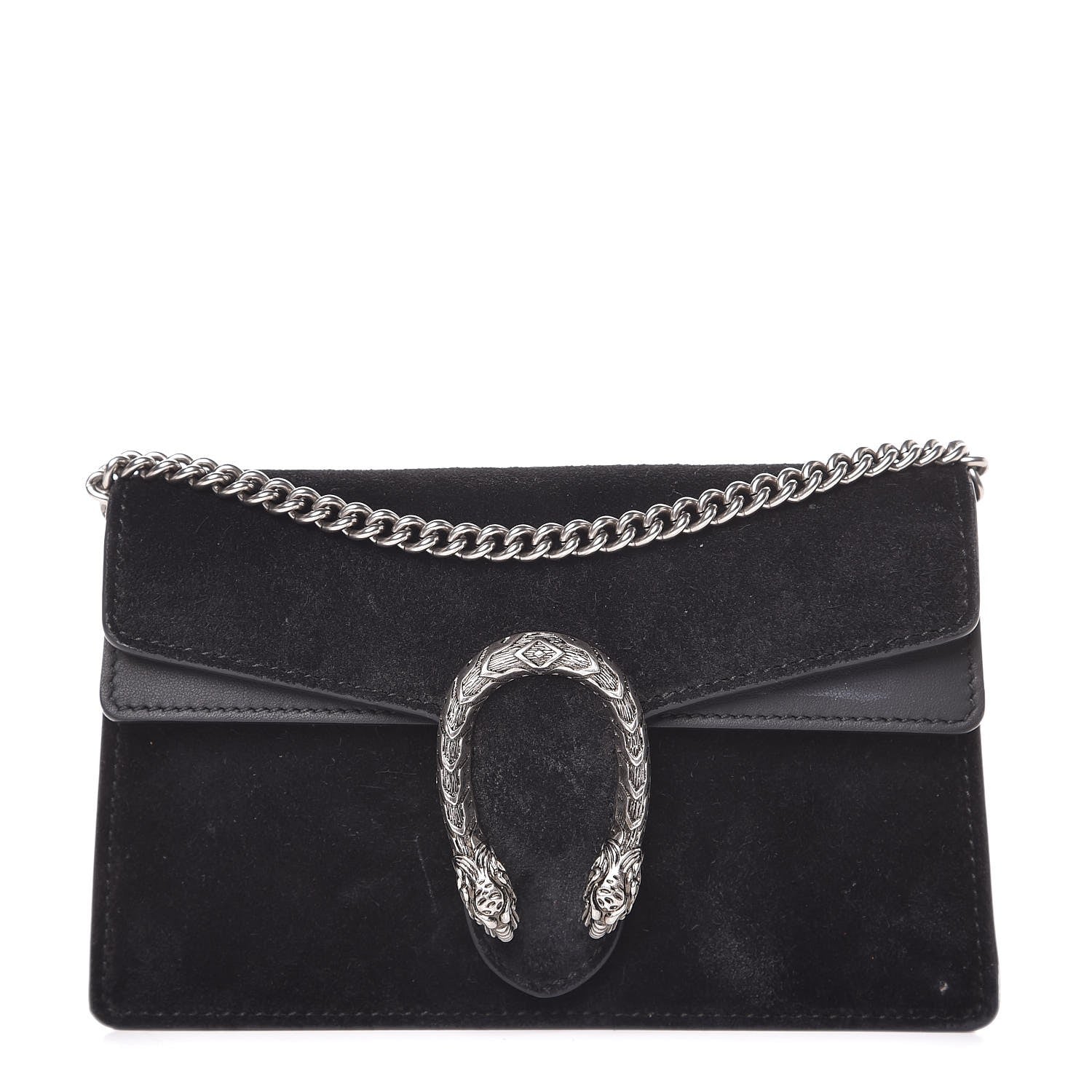 Gucci Suede Super Mini Dionysus Shoulder Bag Black 1 of 7