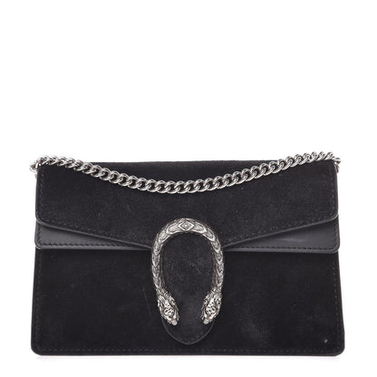 Gucci Suede Super Mini Dionysus Shoulder Bag Black 1 of 7