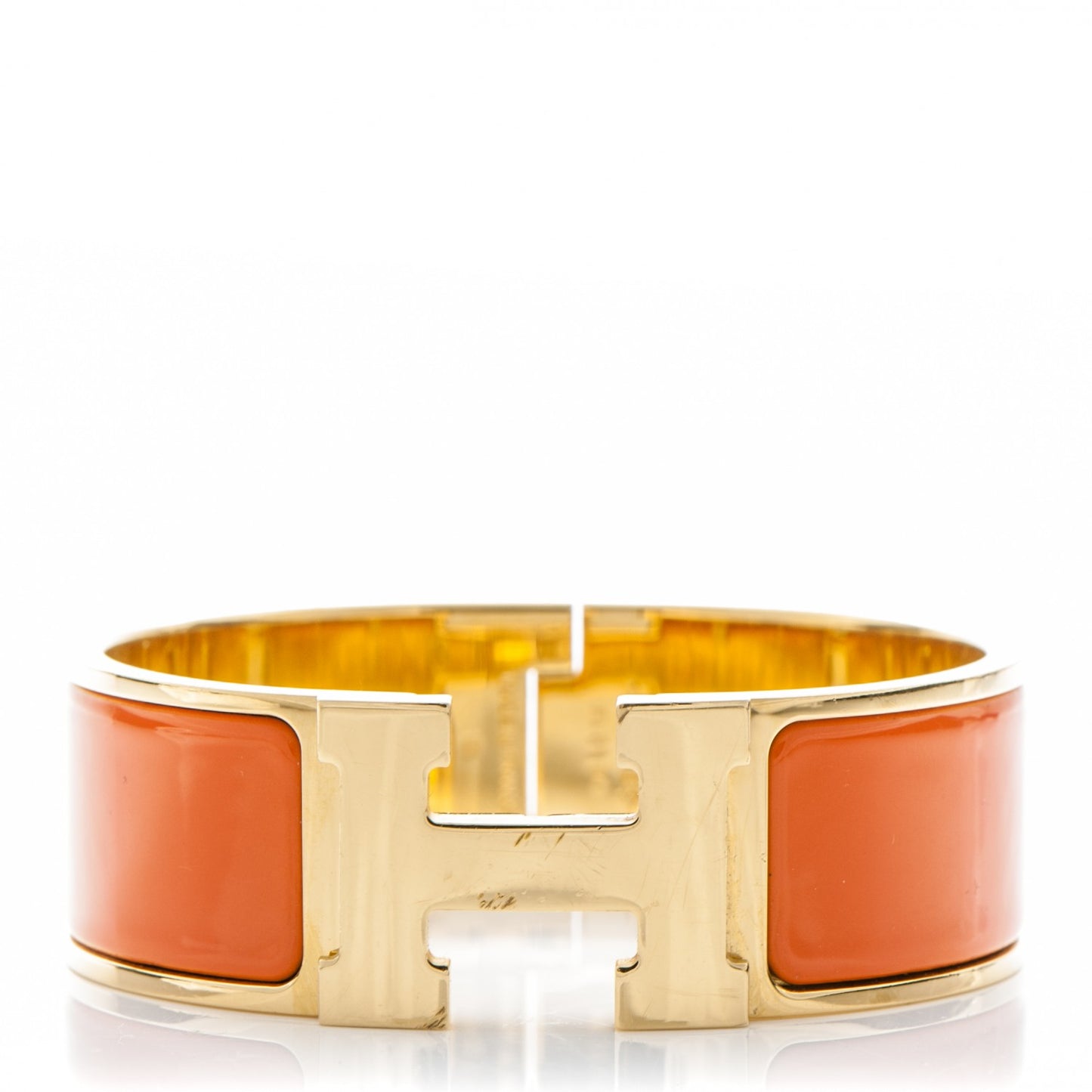 Enamel Wide Clic Clac H Bracelet PM Orange