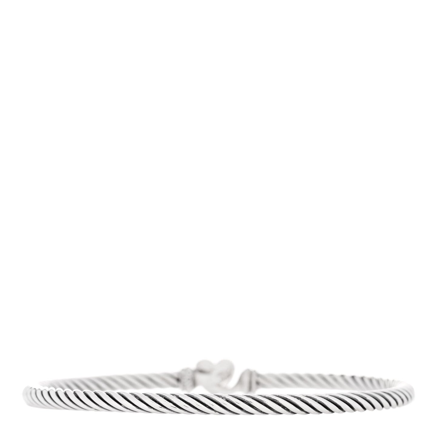 Sterling Silver Diamond Cable Collectibles Heart Bracelet