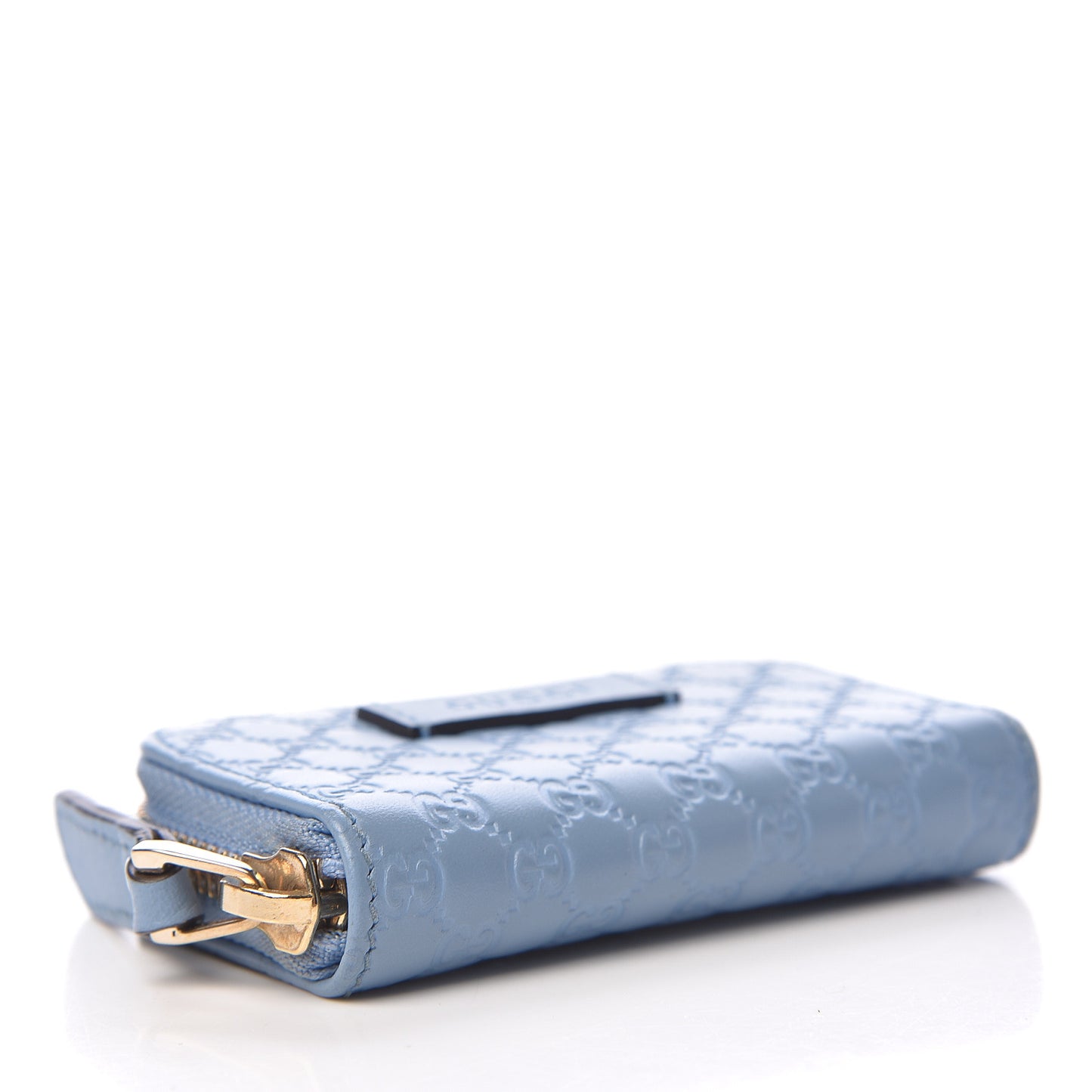 Microguccissima Zip Around Card Case Mineral Blue