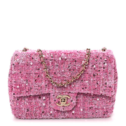 Chanel Sequin Small Single Flap Pink Dark Pink 1 of 11