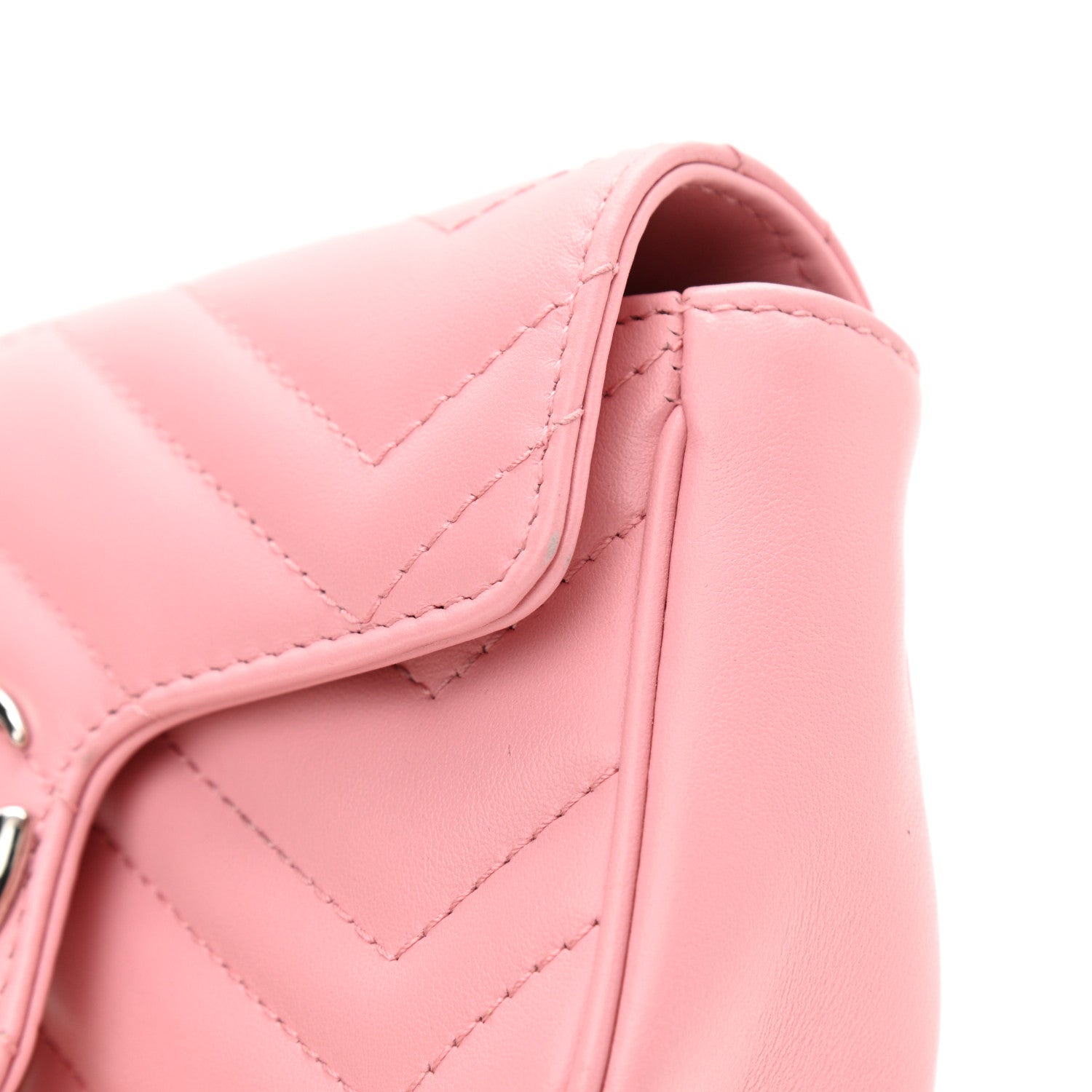 Gucci Calfskin Matelasse Super Mini GG Marmont Shoulder Bag Wild Rose 12 of 13