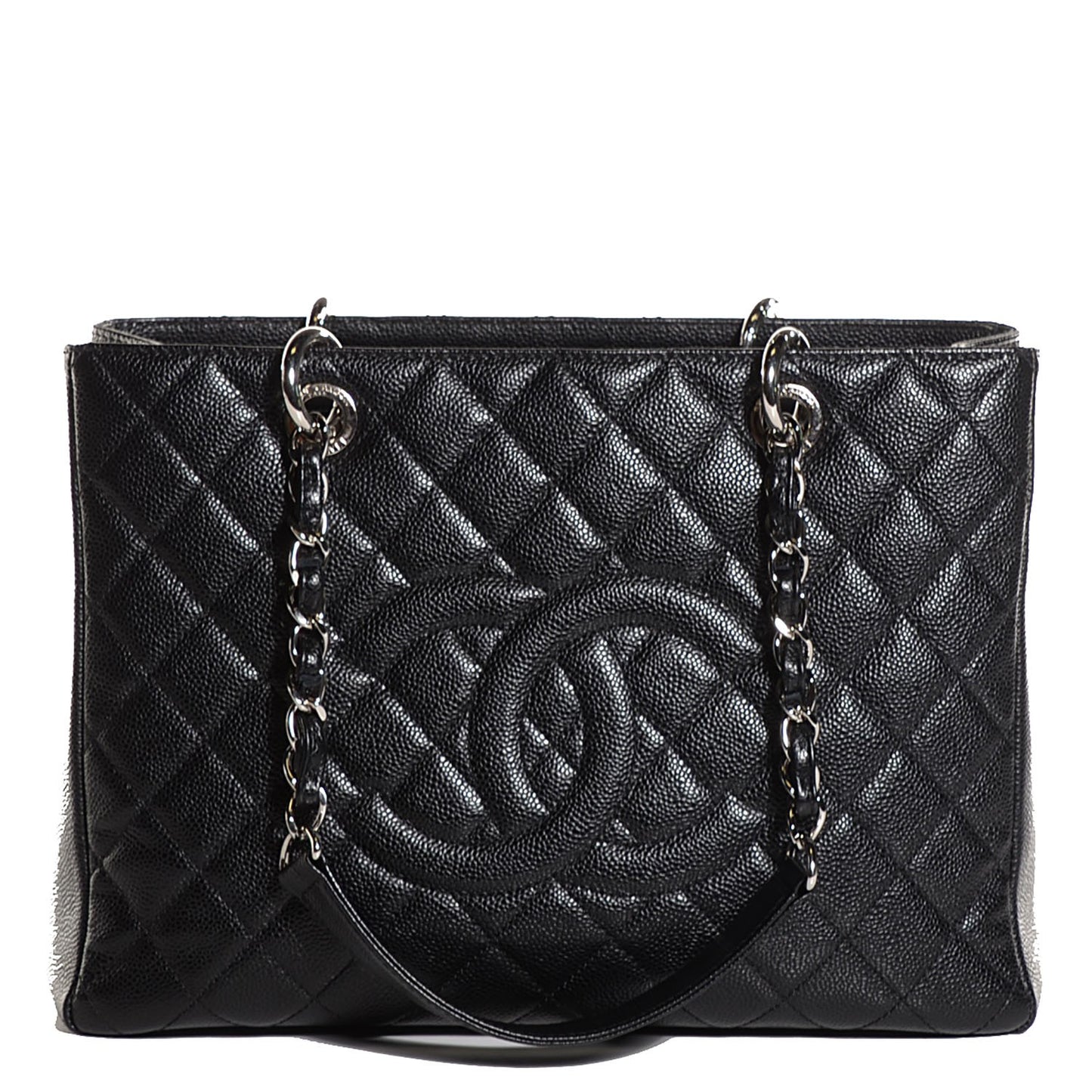 Caviar Quilted Grand Shopping Tote GST Black