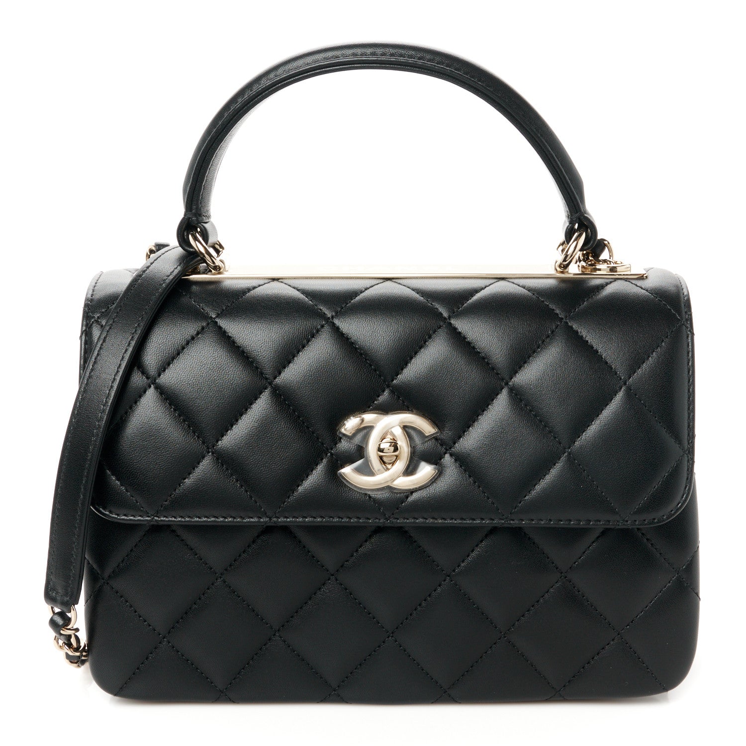Chanel Lambskin Quilted Small Trendy CC Dual Handle Flap Bag Black 1 of 12