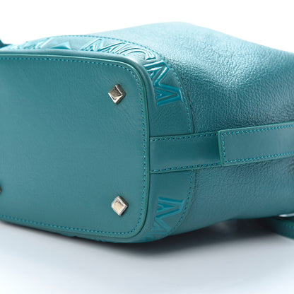 MCM Goatskin Milano Drawstring Mini Bag Deep Lagoon 9 of 11