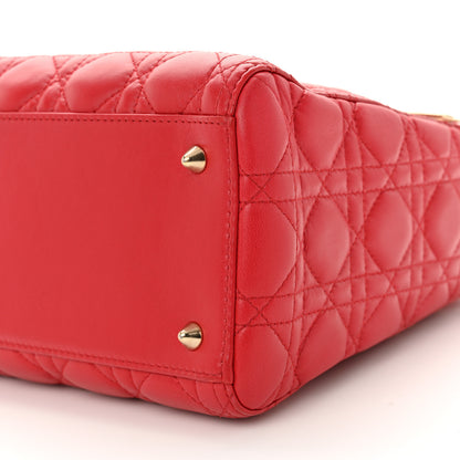 Christian Dior Lambskin Cannage Medium Lady Dior Red 10 of 11