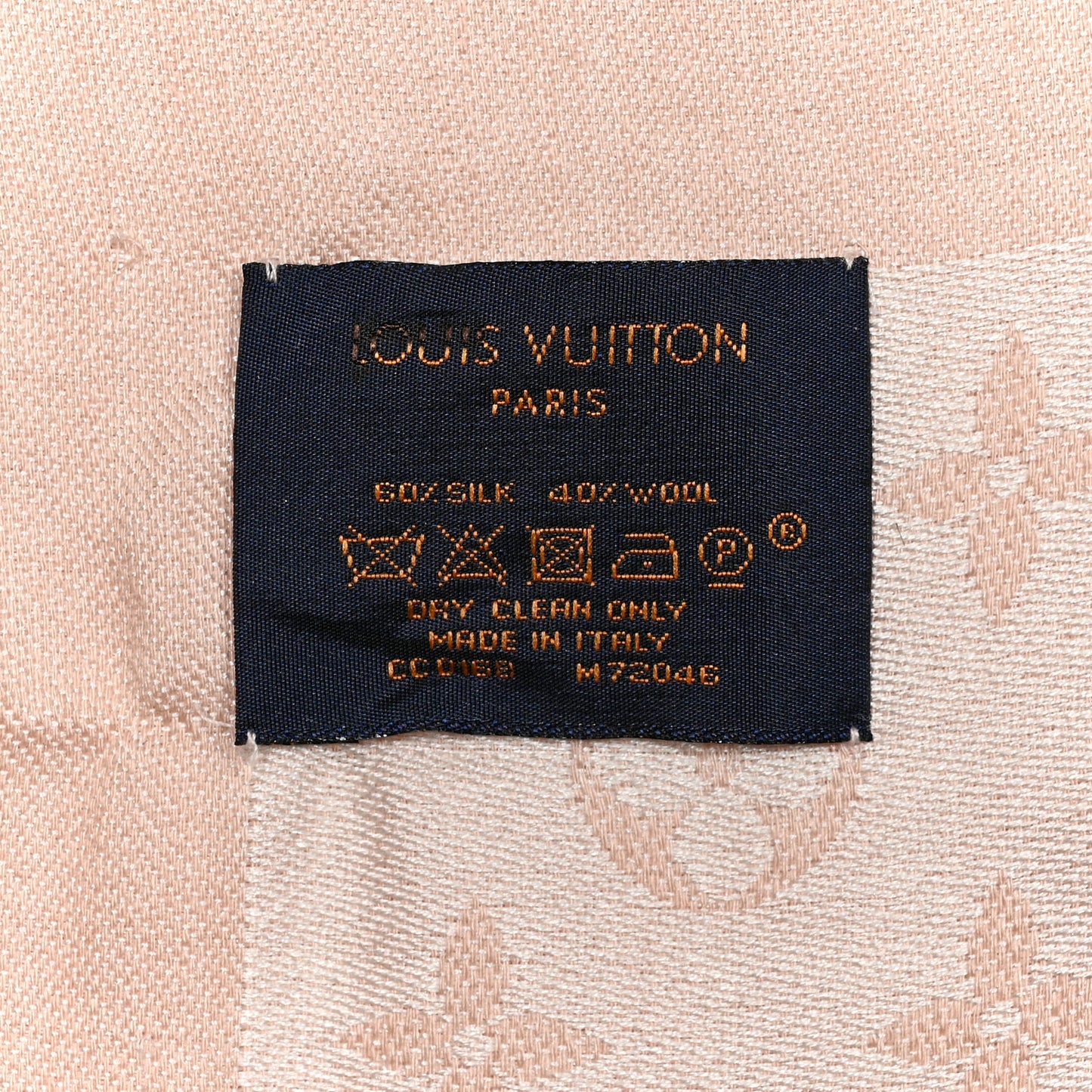 Silk Wool Monogram Denim Shawl Rose