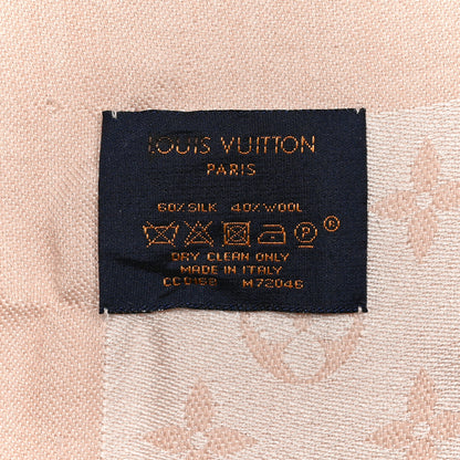Louis Vuitton Silk Wool Monogram Denim Shawl Rose 3 of 3