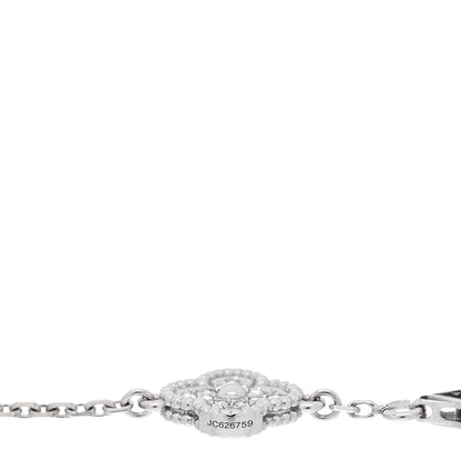 Van Cleef & Arpels 18K White Gold Diamond 6 Motifs Sweet Alhambra Bracelet 4 of 5