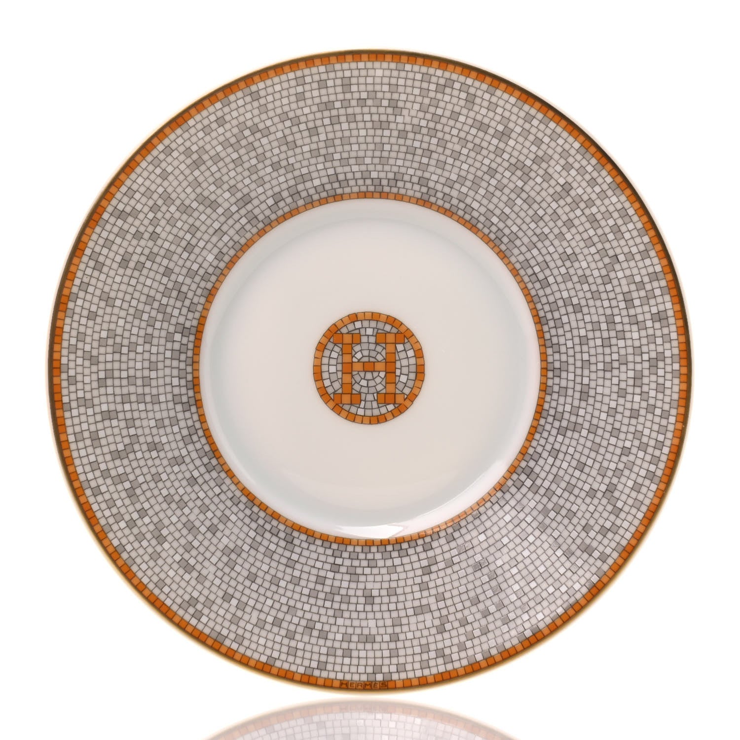 Hermes Porcelain Mosaique Au 24 Gold Tea Cup And Saucer Set Of 2 6 of 7