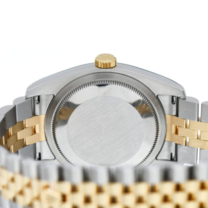Rolex Stainless Steel 18K Yellow Gold 36mm Oyster Perpetual Datejust Watch White Roman 116233 4 of 5