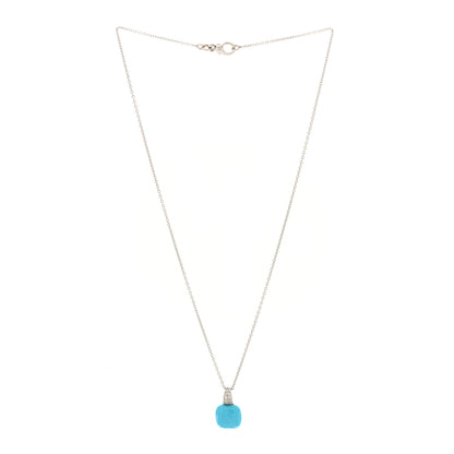 Pomellato 18K White Gold Diamond Turquoise Capri Pendant Necklace 3 of 5