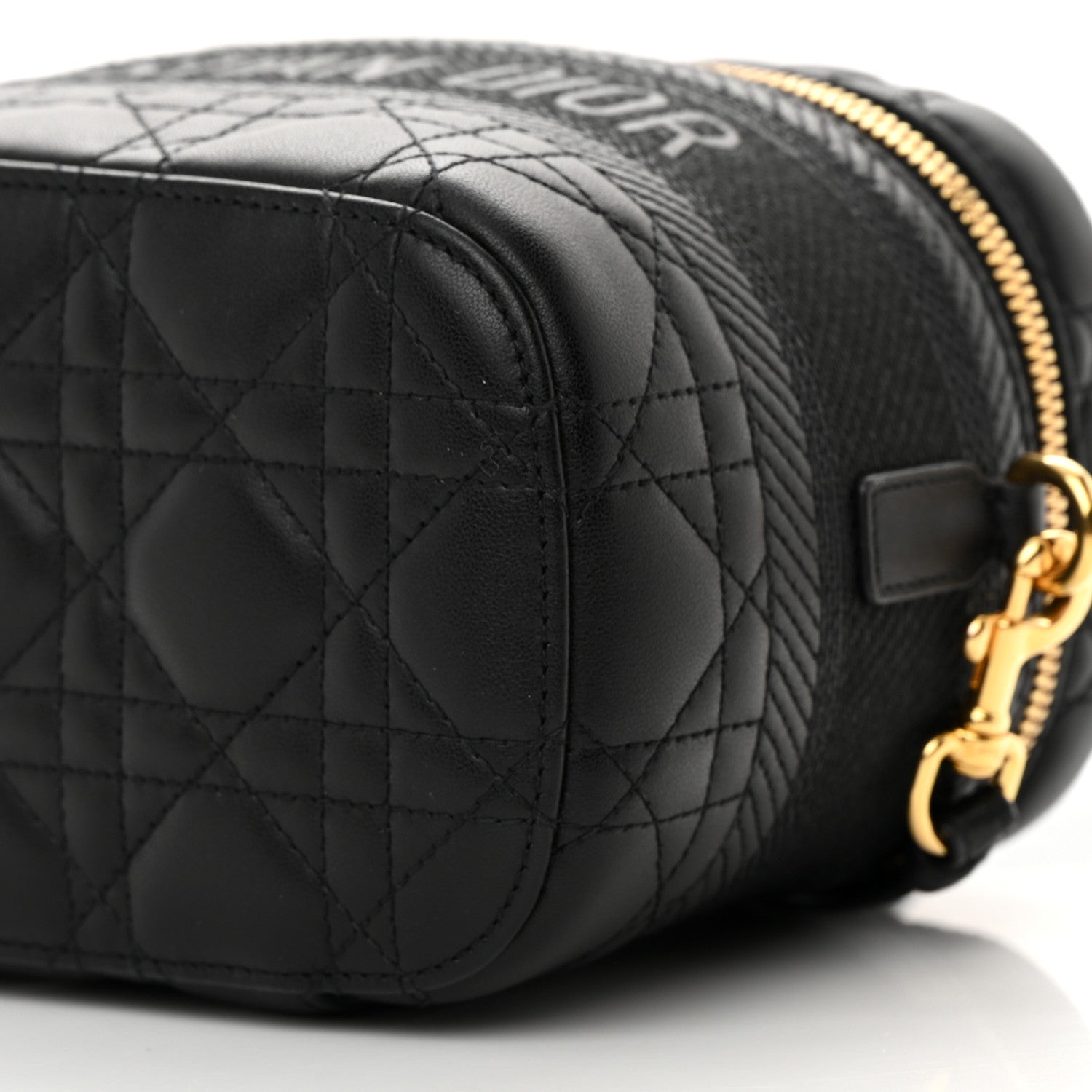 Christian Dior Lambskin Cannage Small Diortravel Vanity Case Black 10 of 19