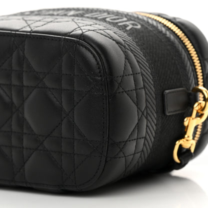 Christian Dior Lambskin Cannage Small Diortravel Vanity Case Black 10 of 19