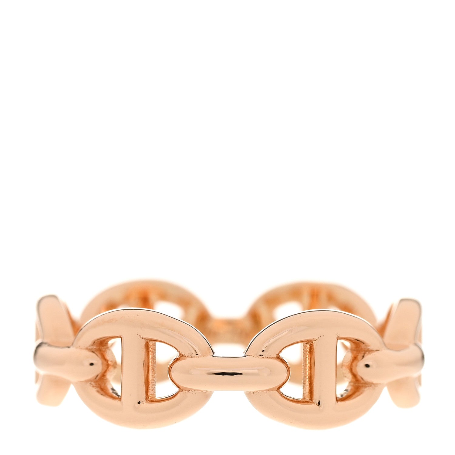 Hermes 18K Rose Gold PM Chaine d'Ancre Enchainee Ring 50 5.25 3 of 9
