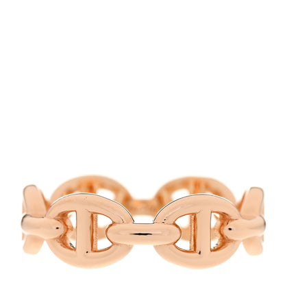 Hermes 18K Rose Gold PM Chaine d'Ancre Enchainee Ring 50 5.25 3 of 9