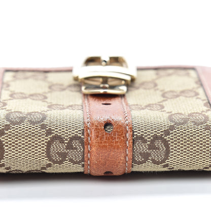 Gucci Monogram Buckle Compact Wallet Brown 14 of 16