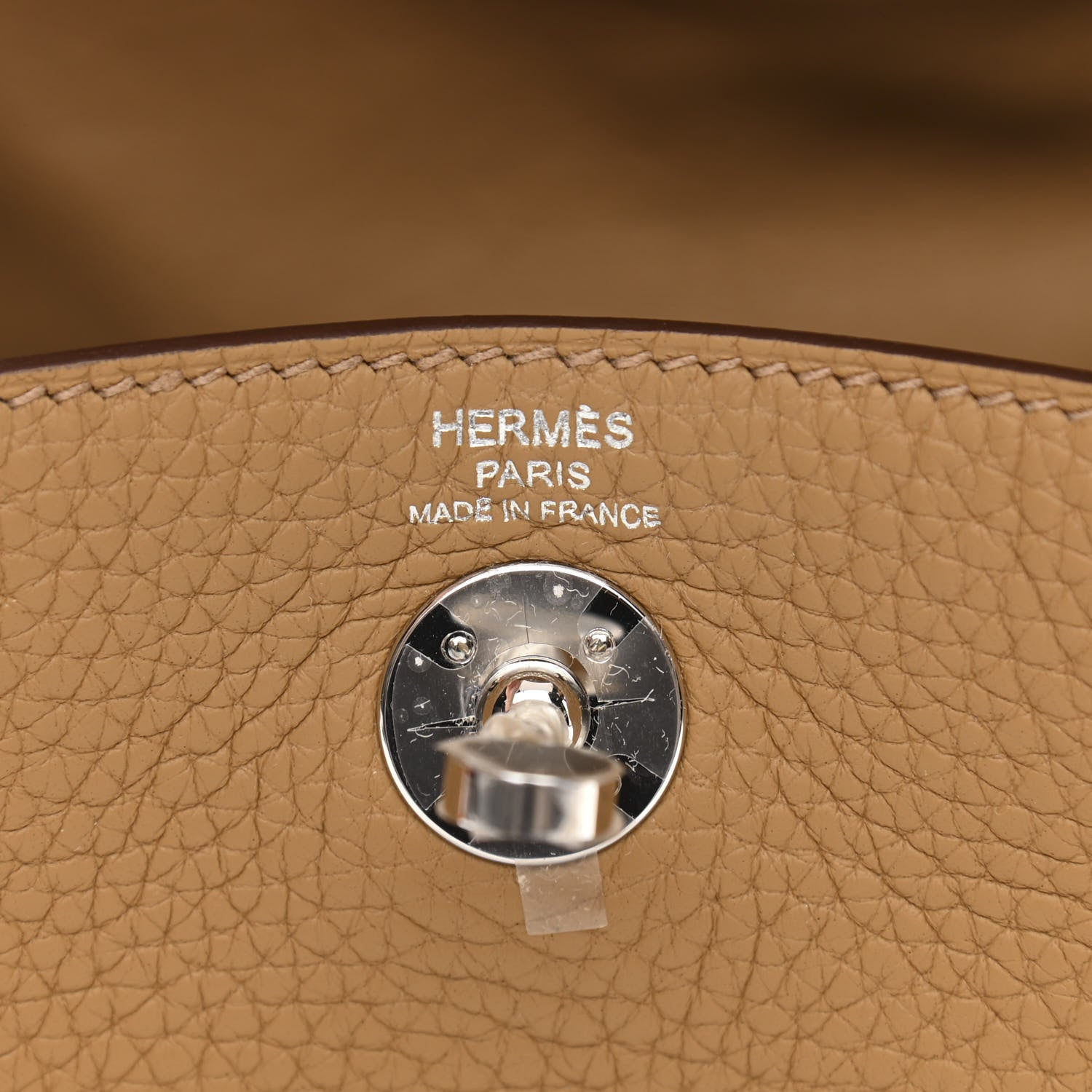 Hermes Taurillon Clemence Mini Lindy 20 Biscuit 6 of 10