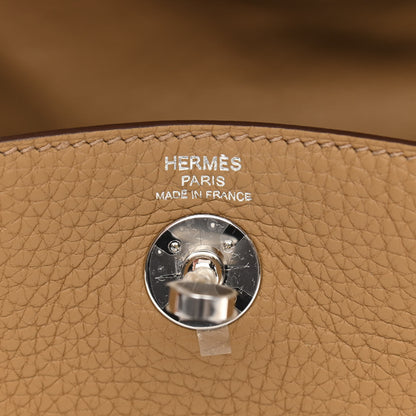 Hermes Taurillon Clemence Mini Lindy 20 Biscuit 6 of 10