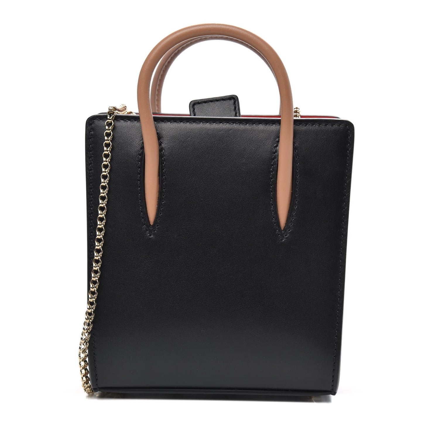 Calfskin Patent Leopard Studded Nano Paloma Black