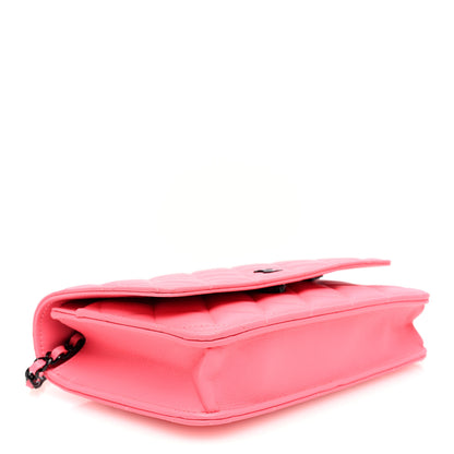 Chanel Lambskin Quilted Wallet On Chain WOC Coral Pink 4 of 10