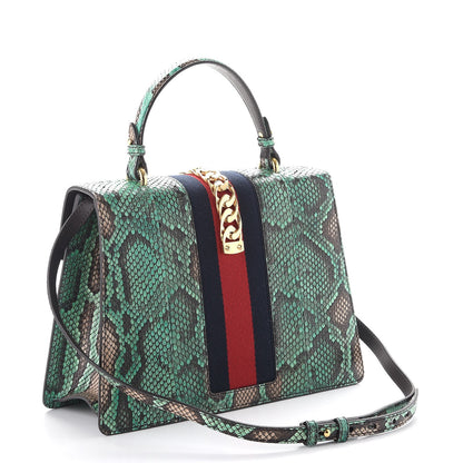 Gucci Python Medium Sylvie Top Handle Light Green 3 of 8