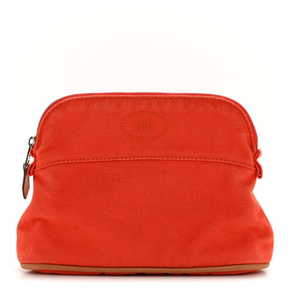Hermes Cotton Canvas Mini Bolide Travel Cosmetic Pouch Feu 1 of 7