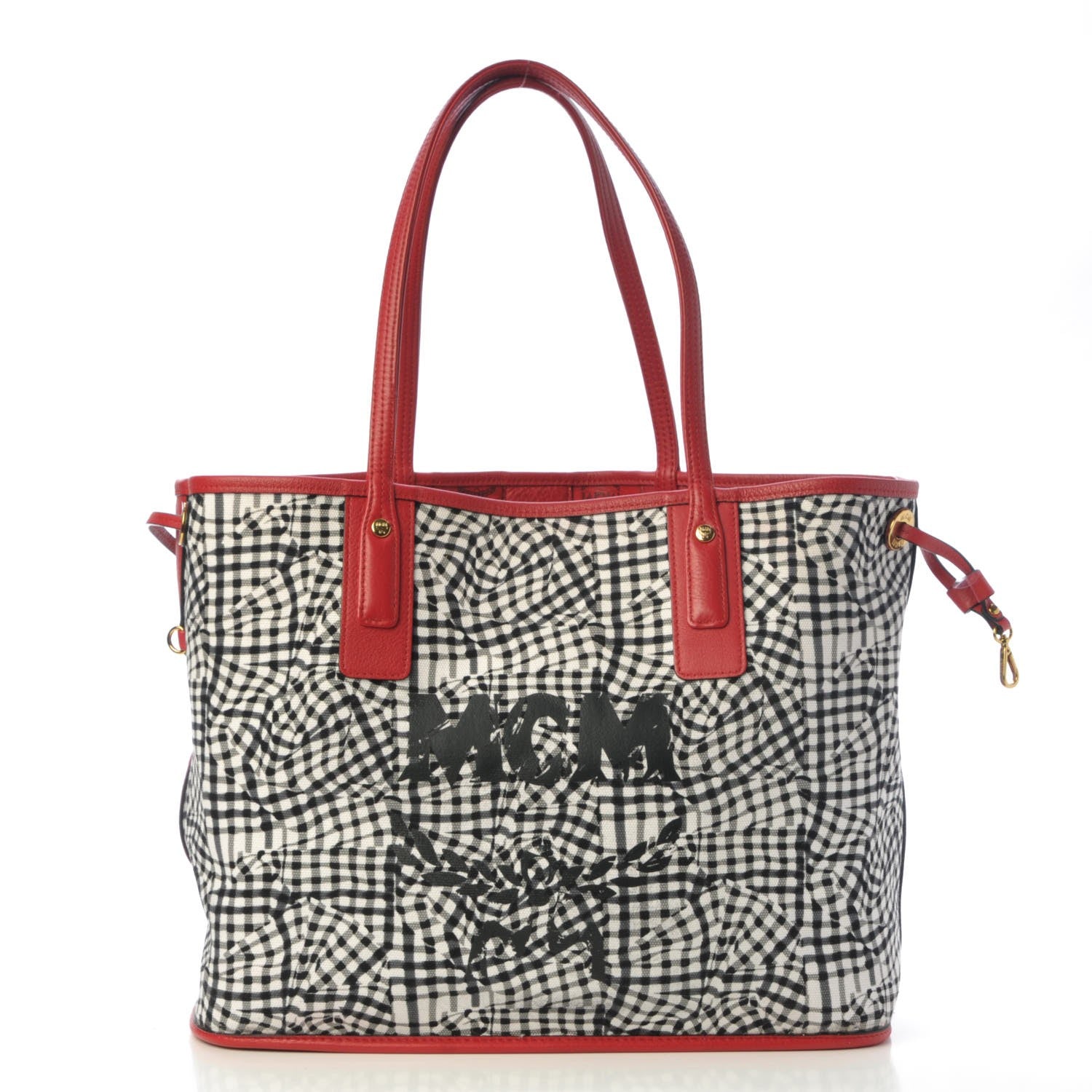 MCM Visetos Medium Liz Reversible Shopper Tote Ruby Red 7 of 13