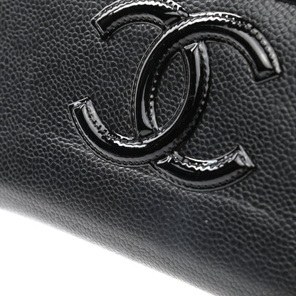 Chanel Caviar Patent Small CC Contour Zip Around Wallet Black 12 of 12