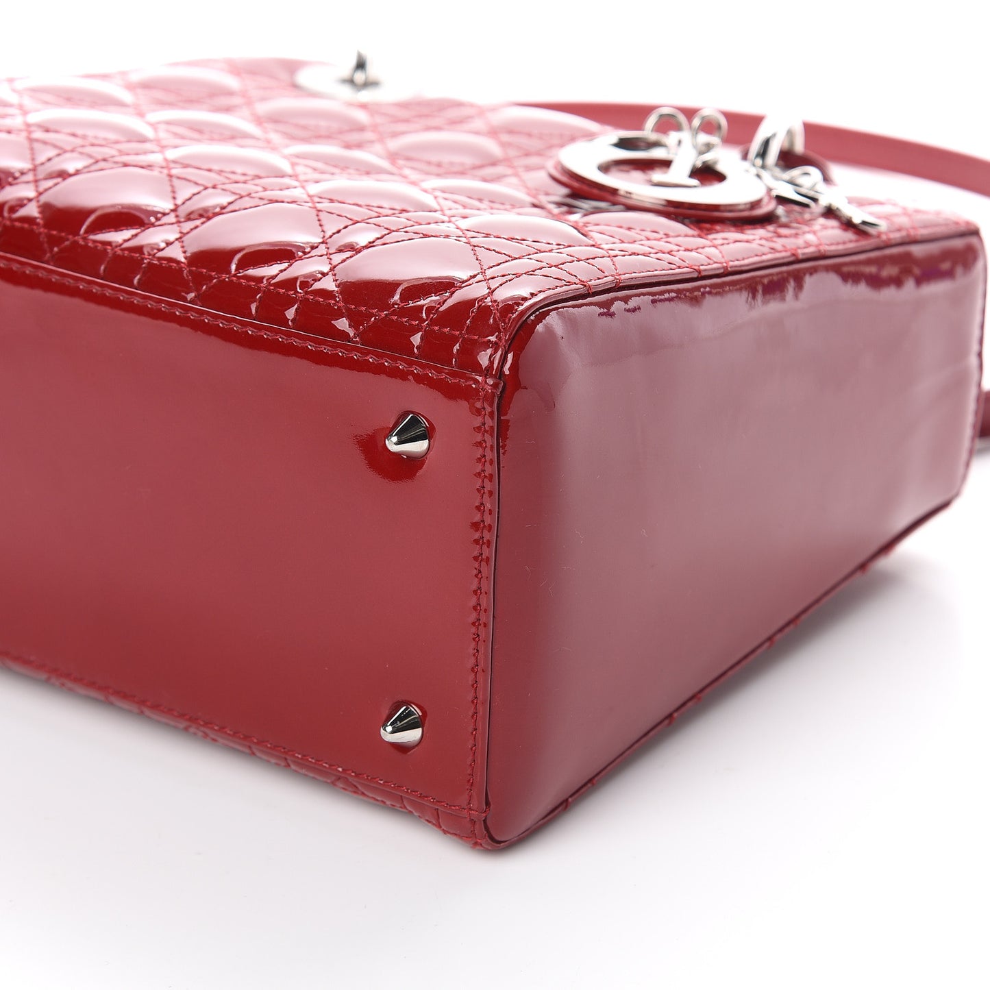 Patent Cannage Medium Lady Dior Red
