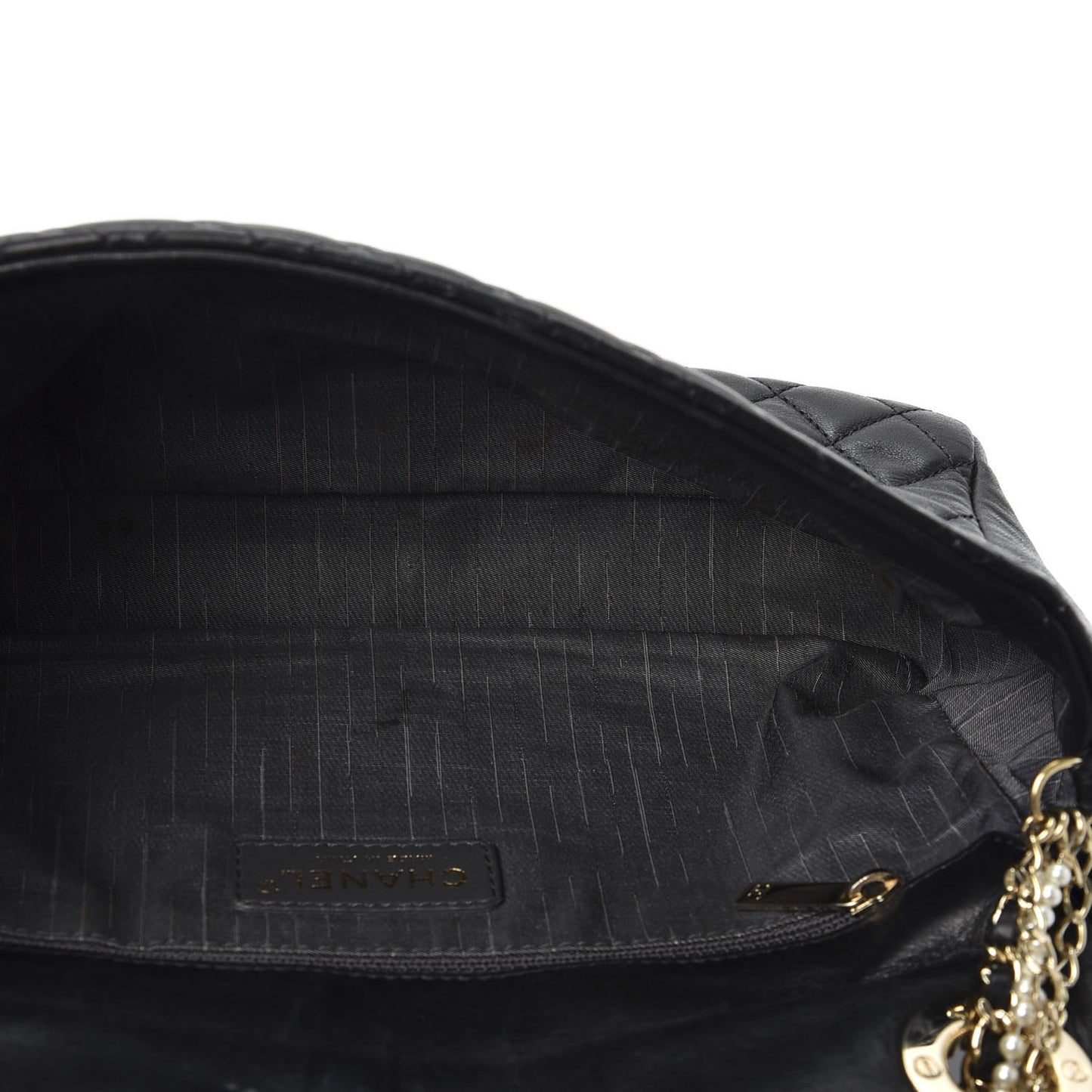 Lambskin Quilted Medium Westminster Pearl Flap Black