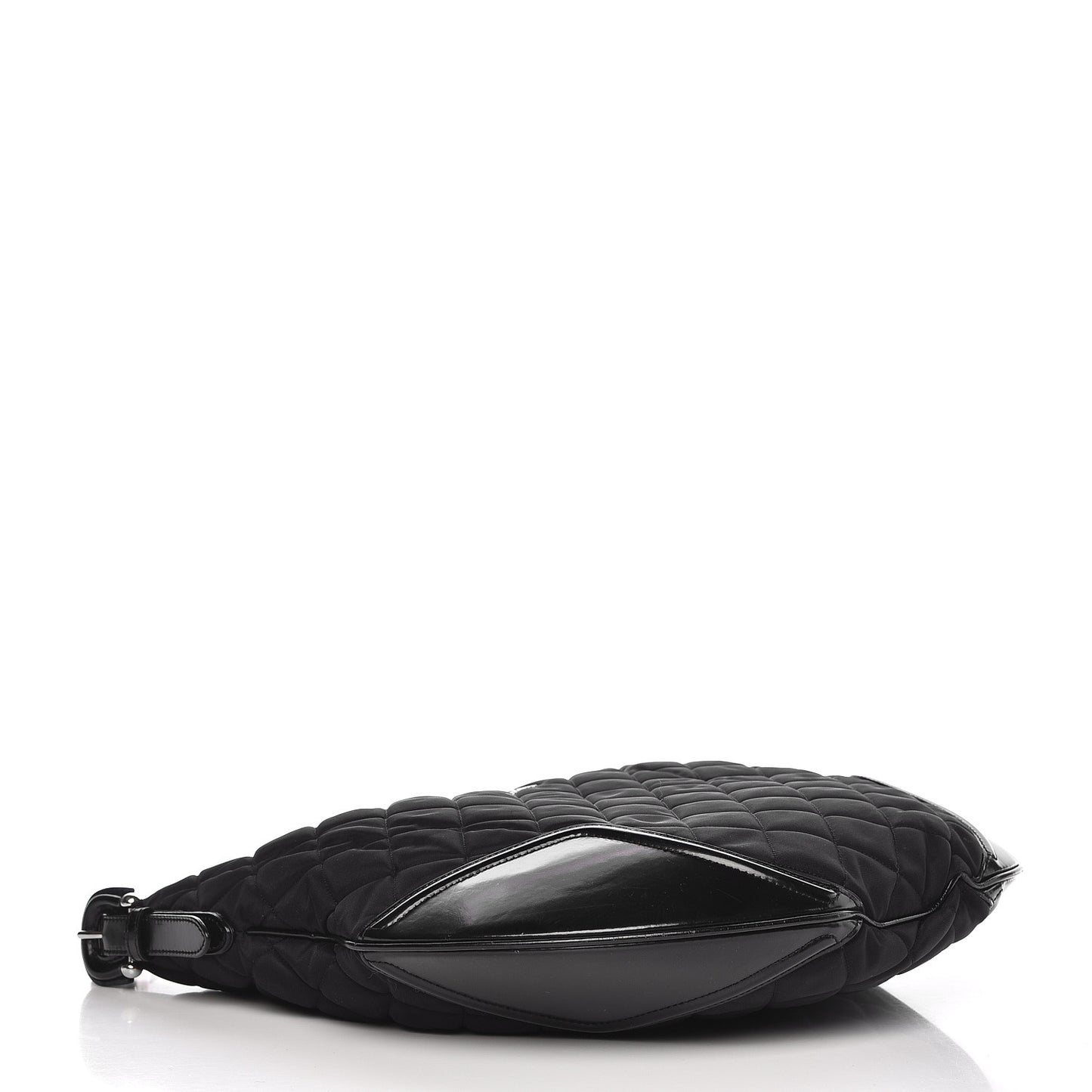 Nylon Calfskin Quilted Hoxton Hobo Black